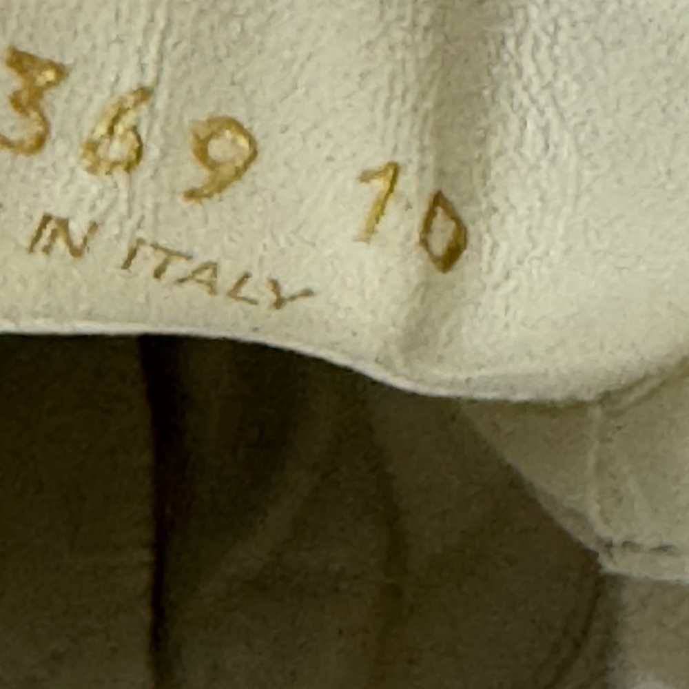 Prada Triangle-Logo Leather Sneakers White Gold Men’s Size 10 - Picture 6 of 9